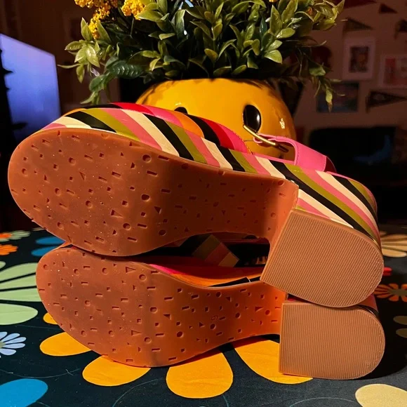 Charlotte Stone Multicolor Striped Platform Shoes - Picture 7 of 7